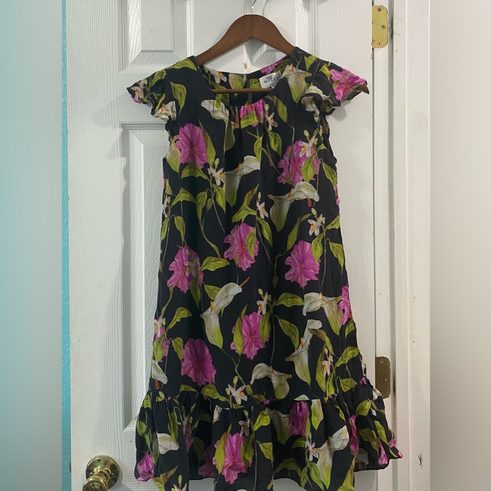 Milly black floral dress